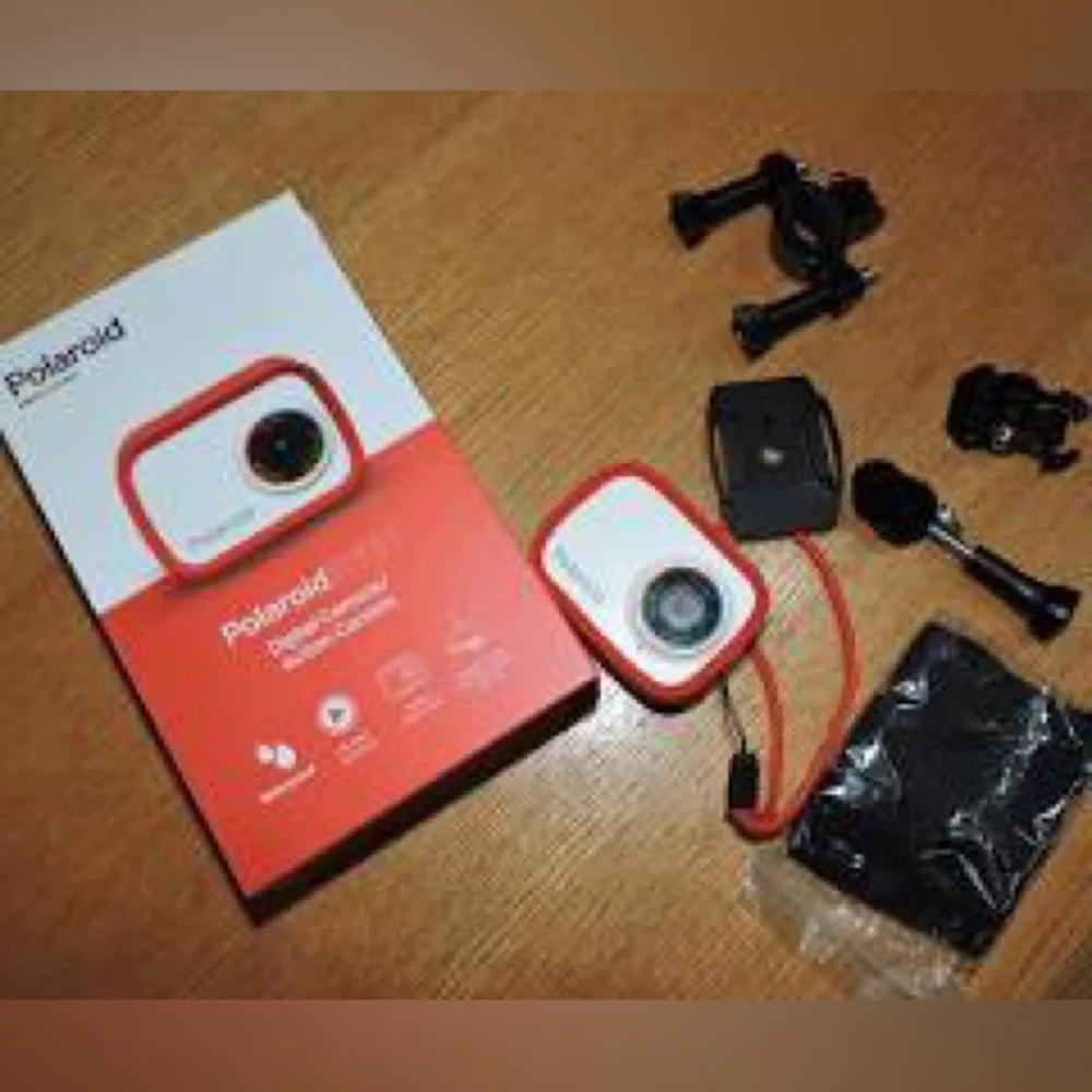 🌹Polaroid Red and White iD757 Digital Action Camera - Open Box